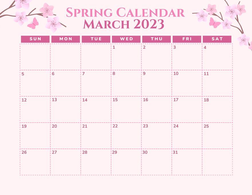 Spring Calendar Template