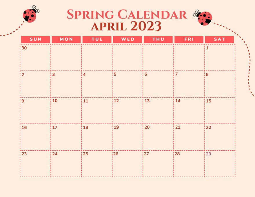 Spring Calendar Template