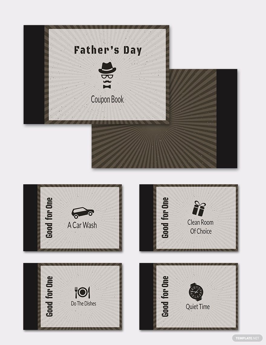Coupon Book for Father's Day Template in Word, PSD, Apple Pages, Publisher