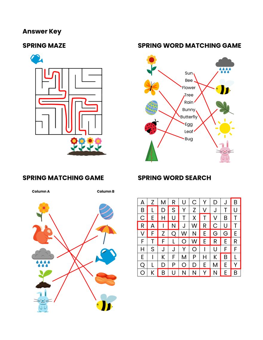 Spring Puzzle Template