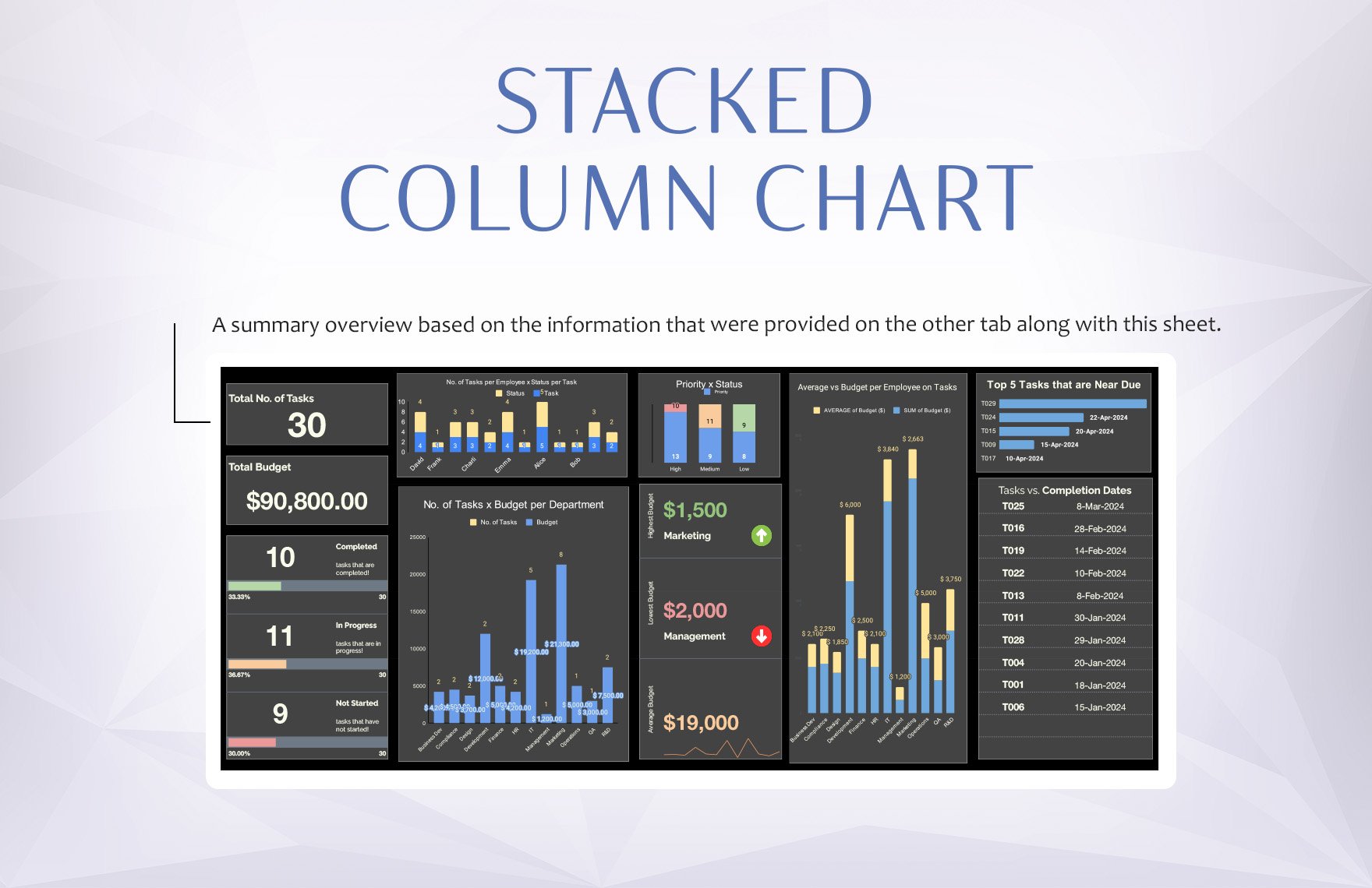 Stacked Column Chart Template