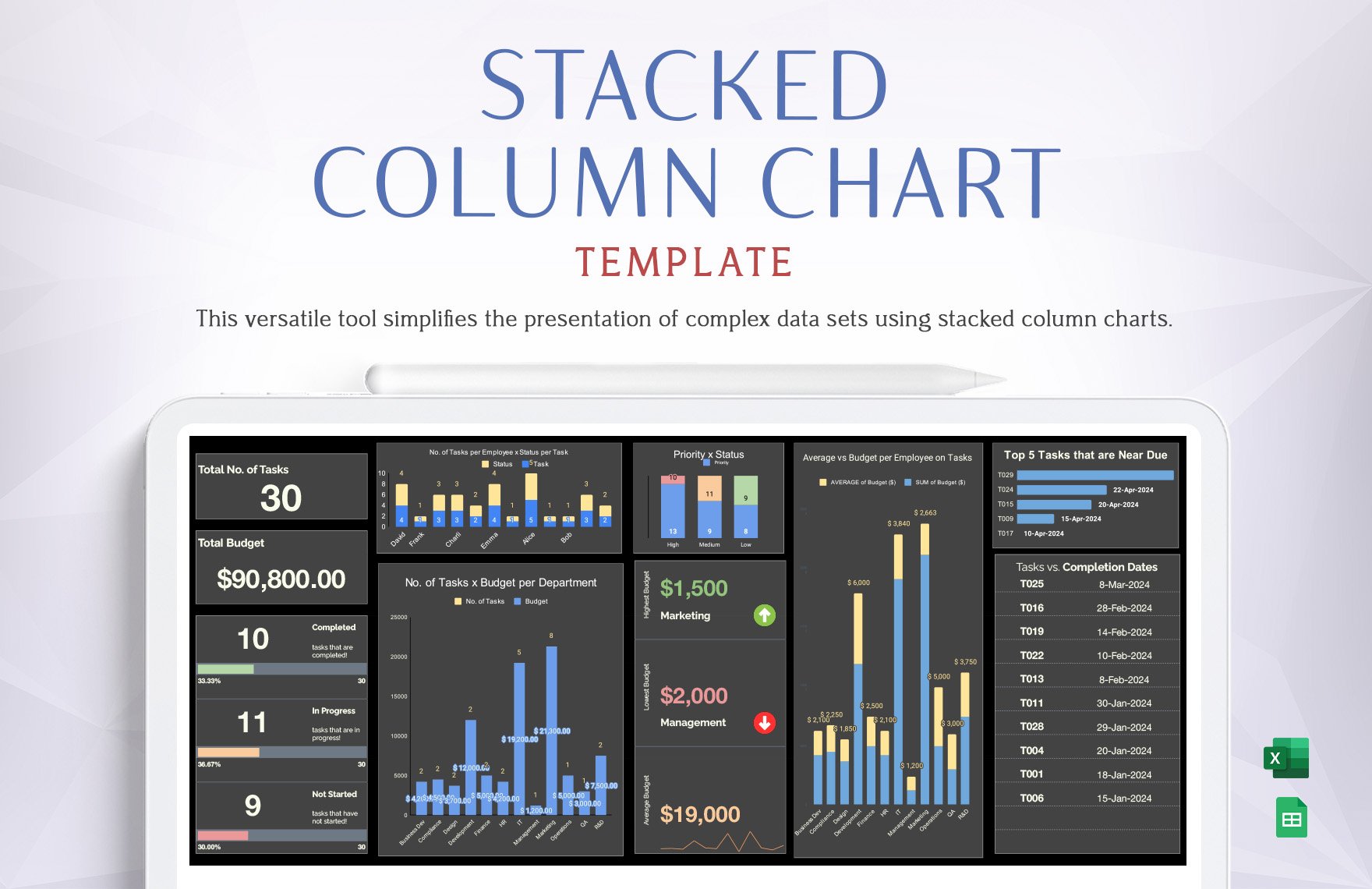 Stacked Column Chart Template