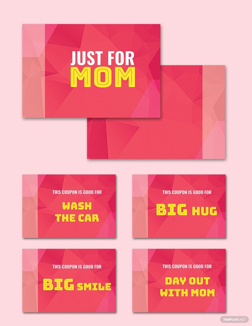 Free Just for Mom Coupon Book Template