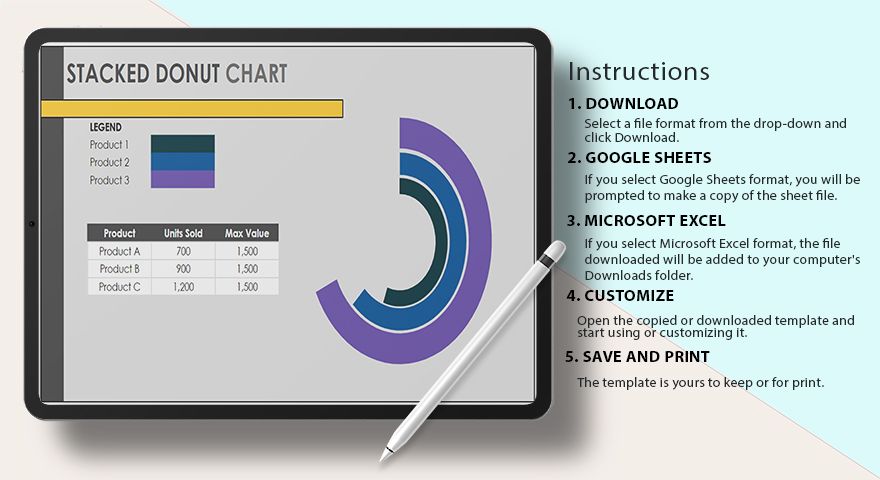 stacked-donut-chart-google-sheets-excel-template