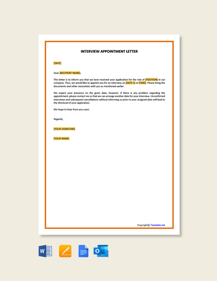 Appointment Letter for Accountant Template in Google Docs, Word ...