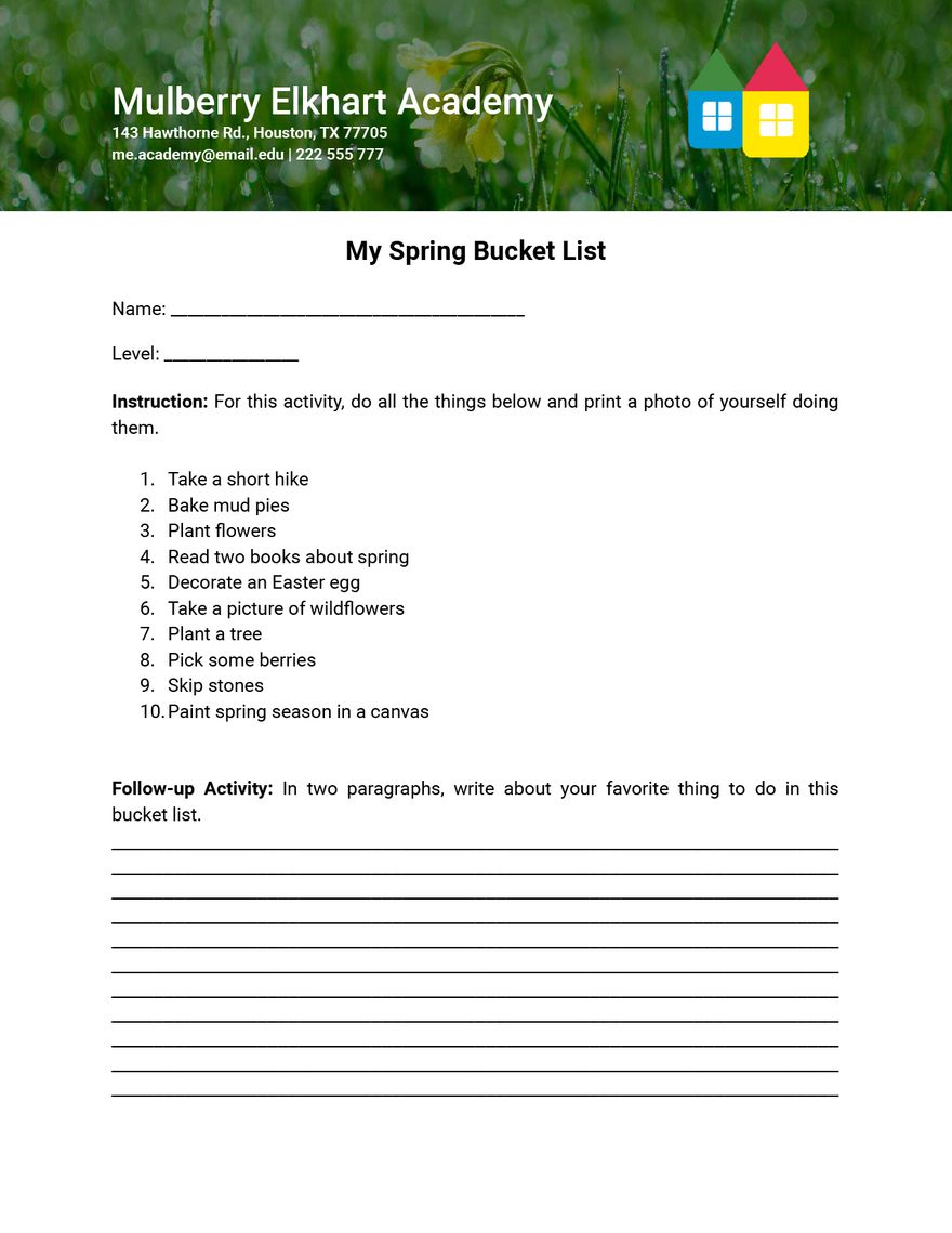 Spring List Template