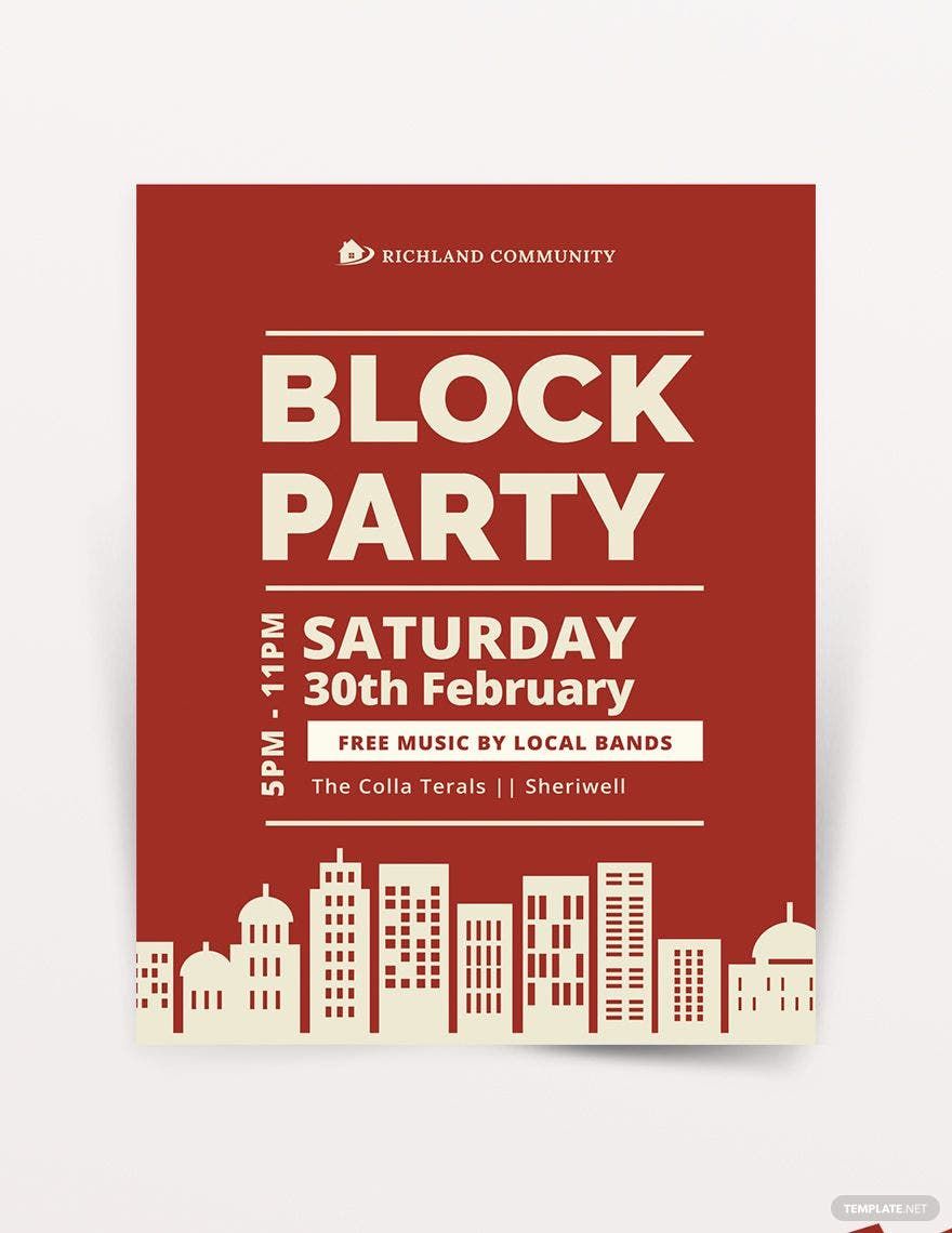 Block Party Flyer Template in Word, Google Docs, Illustrator, PSD, Apple Pages, Publisher, InDesign