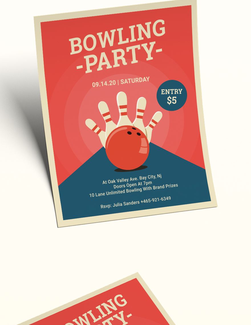 Bowling Party Flyer Template