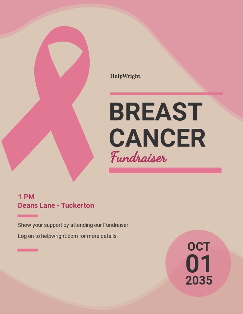 Breast Cancer Flyer Template Google Docs Illustrator Indesign Word Apple Pages Psd Publisher Template Net