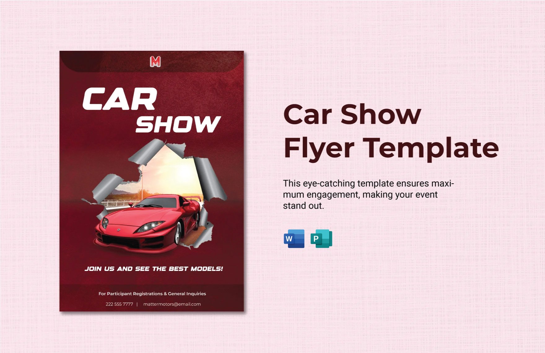 Car Show Flyer Template in Word, Publisher