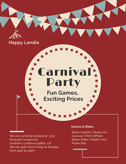 carnival flyer template in adobe photoshop illustrator indesign
