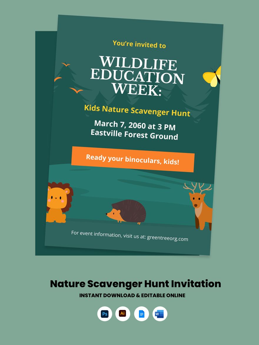 Nature Scavenger Hunt Invitation