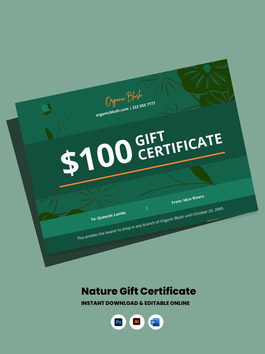 Nature Gift Certificate
