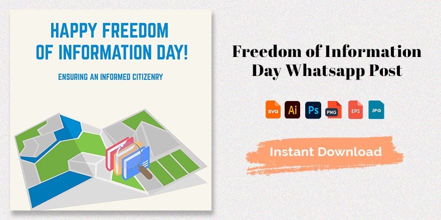 Freedom of Information Day Whatsapp Post in Illustrator, PSD, EPS, SVG, JPG, PNG