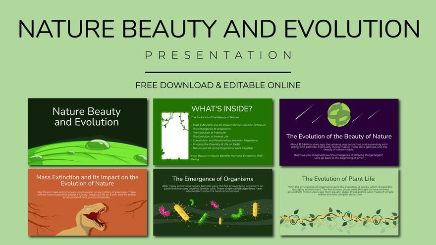Nature Beauty and Evolution Presentation in PDF, PowerPoint, Google Slides