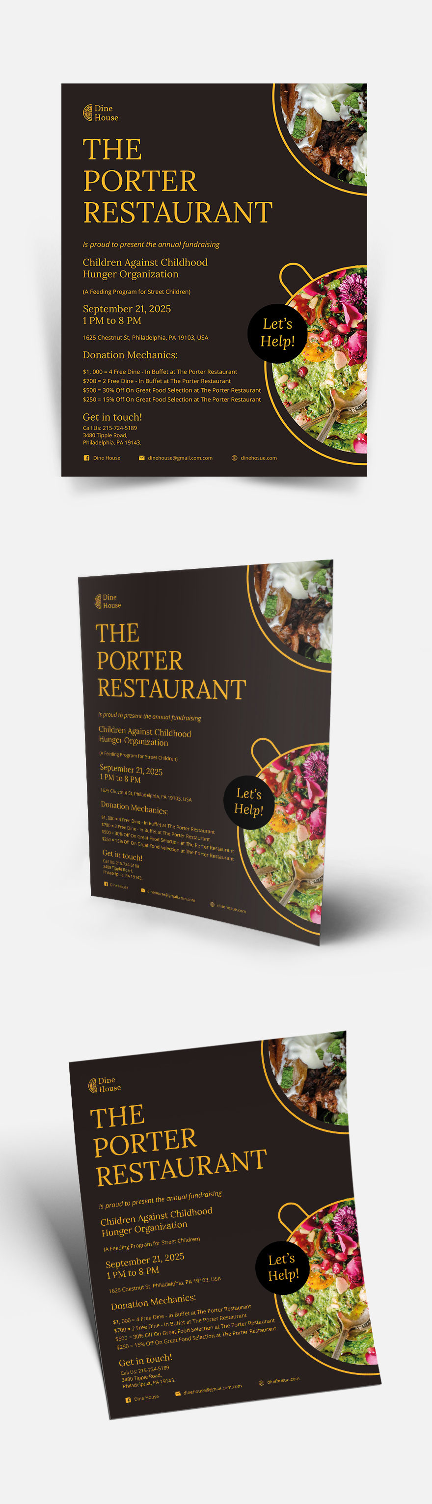 Restaurant Fundraising Flyer Template - Google Docs, Illustrator ...