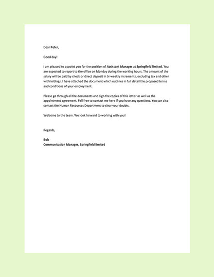 employer letter