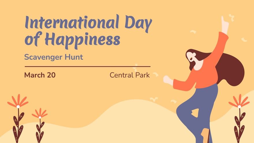 International Day of Happiness Invitation Background