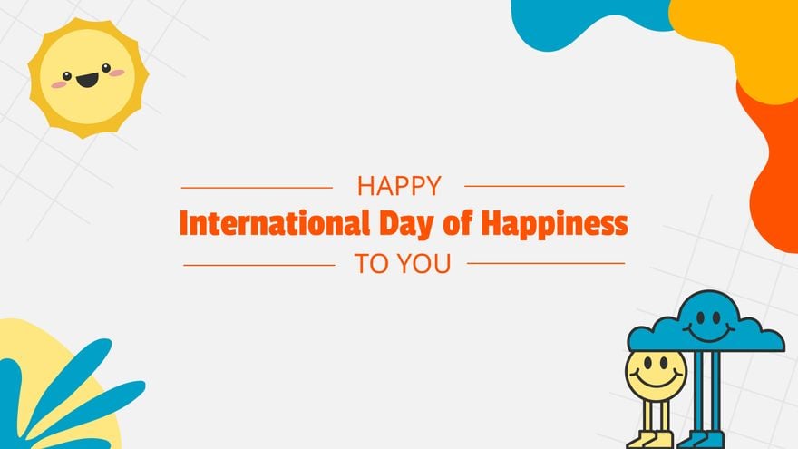 International Day of Happiness Greeting Card Background