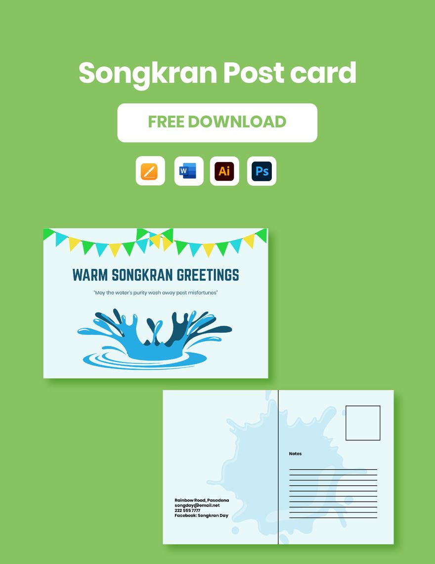 Songkran Post card