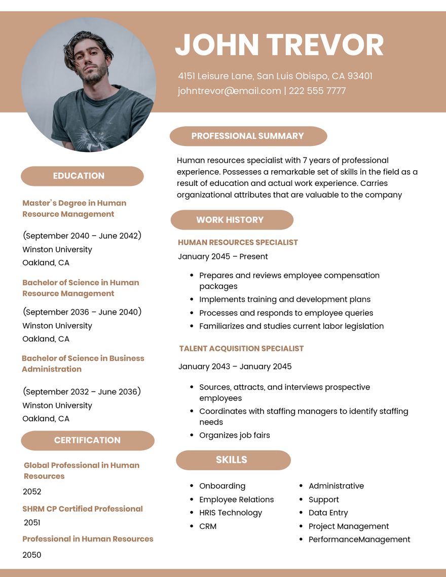Simple Vice President of Human Resource Resume