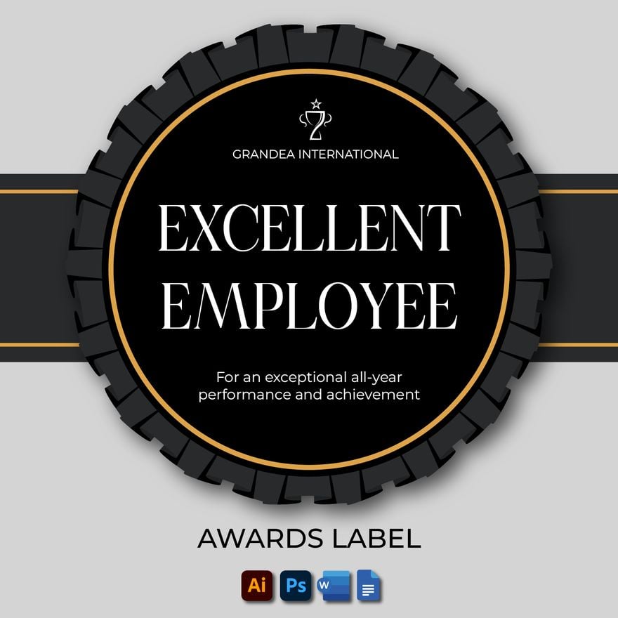 Awards Label in Word, Google Docs, Illustrator, PSD