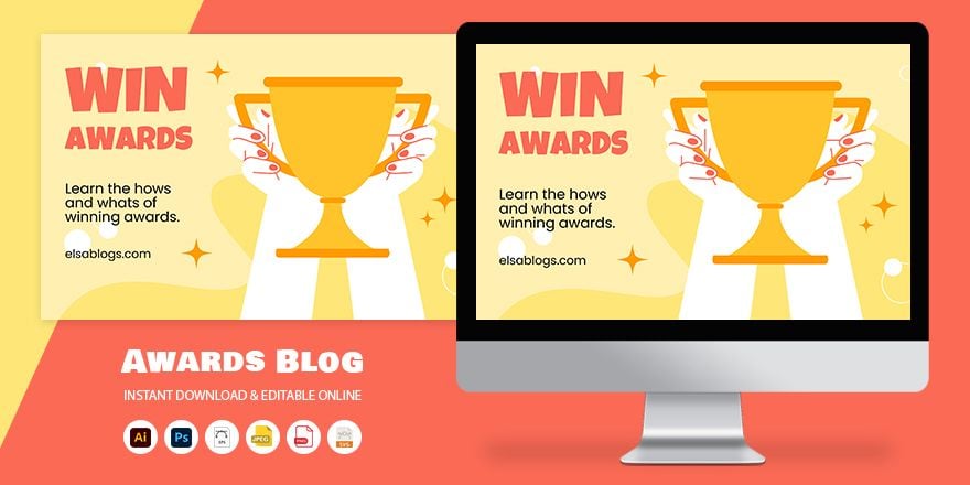 Free Awards Blog Banner in Illustrator, PSD, EPS, SVG, JPG, PNG