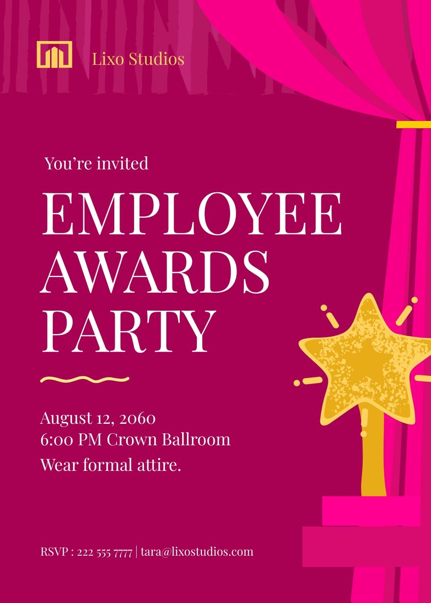 Awards Party Invitation in Word, Google Docs, Illustrator, PSD, EPS, SVG, PNG, JPEG