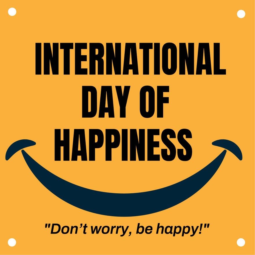 International Day of Happiness Quote Vector