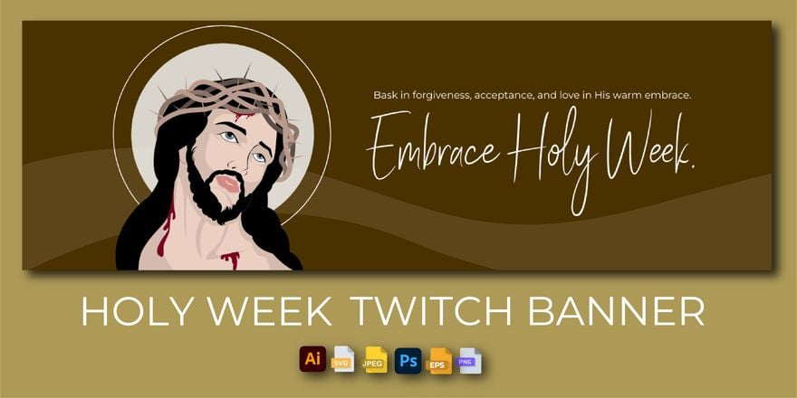 Free Holy Week Twitch Banner in Illustrator, PSD, EPS, SVG, PNG, JPEG