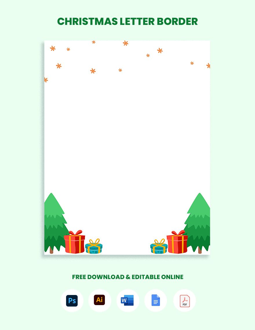 Christmas Letter Border in Word, Google Docs, PDF, Illustrator, PSD