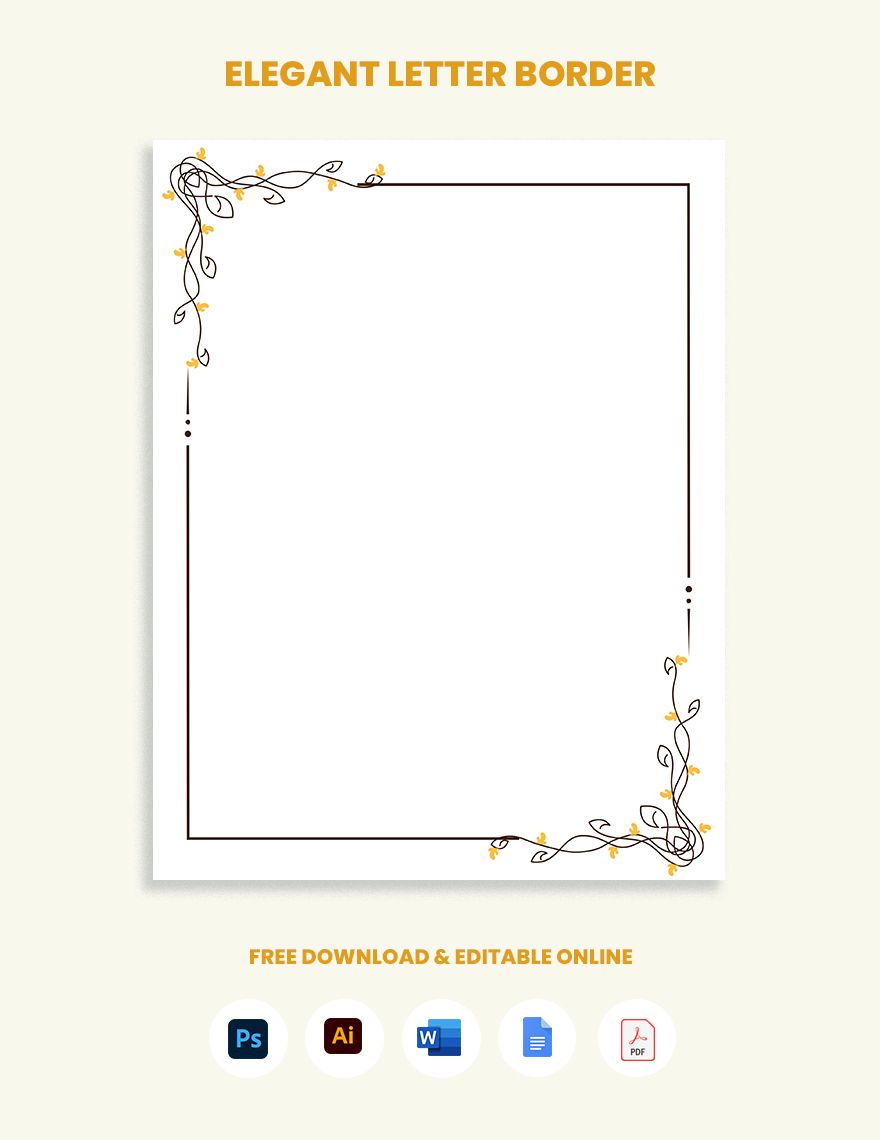 Border For Letter In PSD Illustrator Word PDF Google Docs 