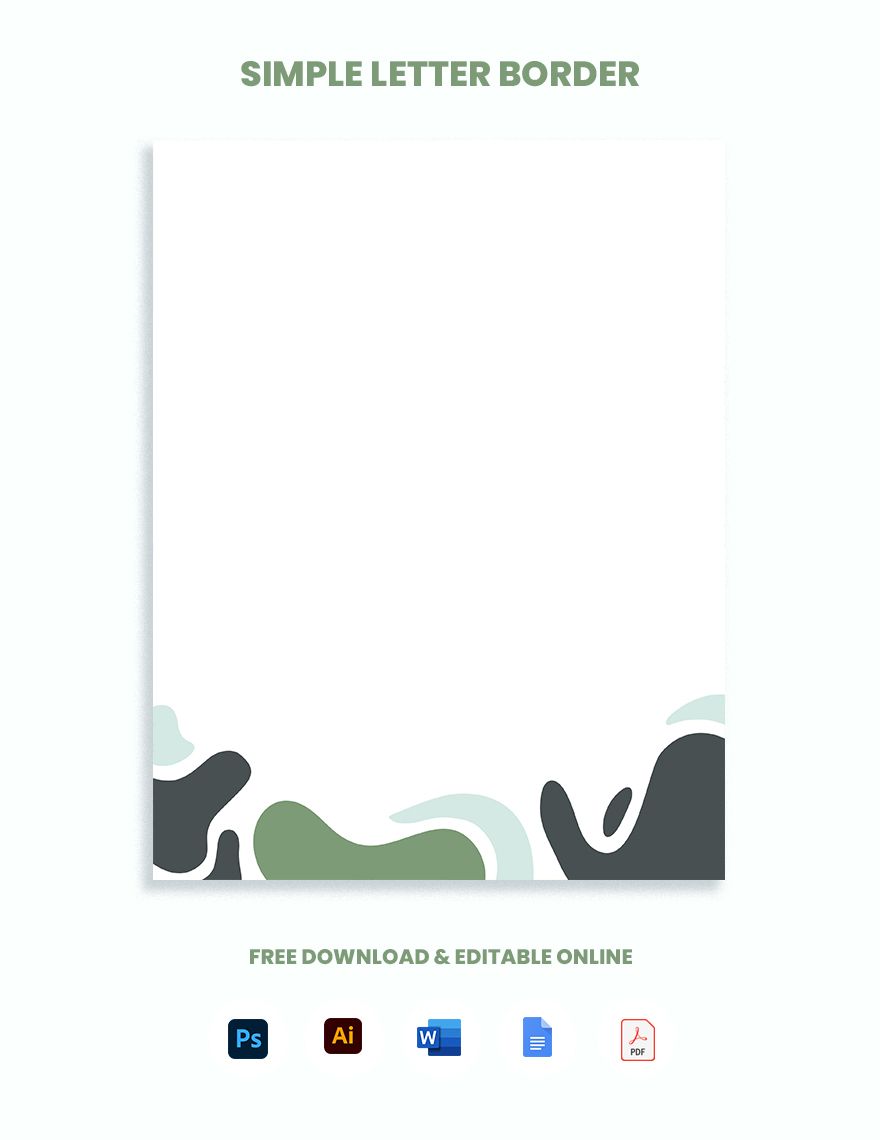 Simple Letter Border in Word, PDF, Illustrator, PSD