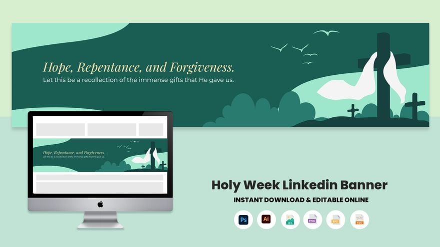 Holy Week Linkedin Banner in Illustrator, PSD, EPS, SVG, PNG, JPEG
