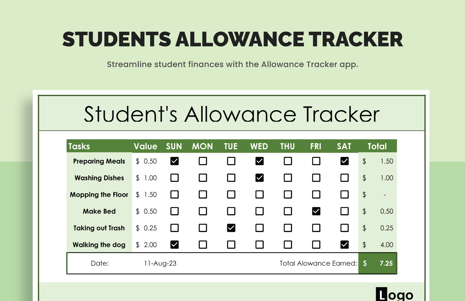 Students Allowance Tracker Template In Excel Google Sheets 42 OFF