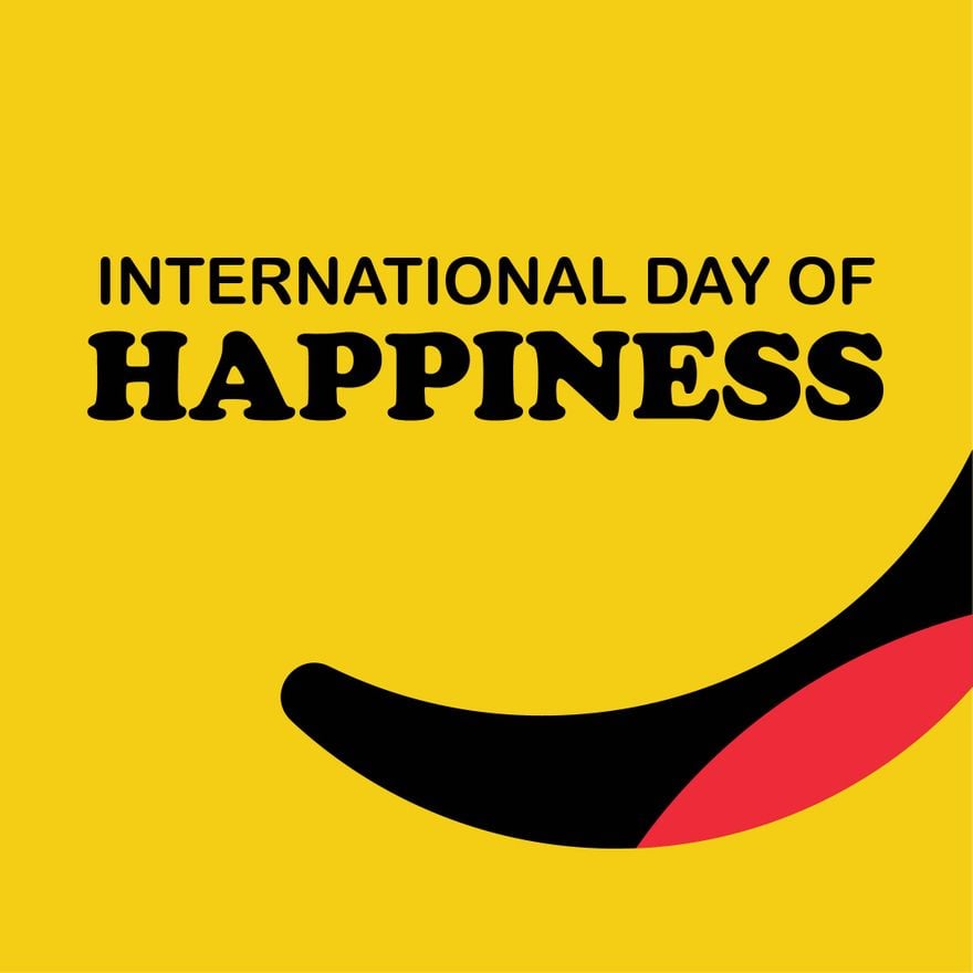 International Day of Happiness Vector