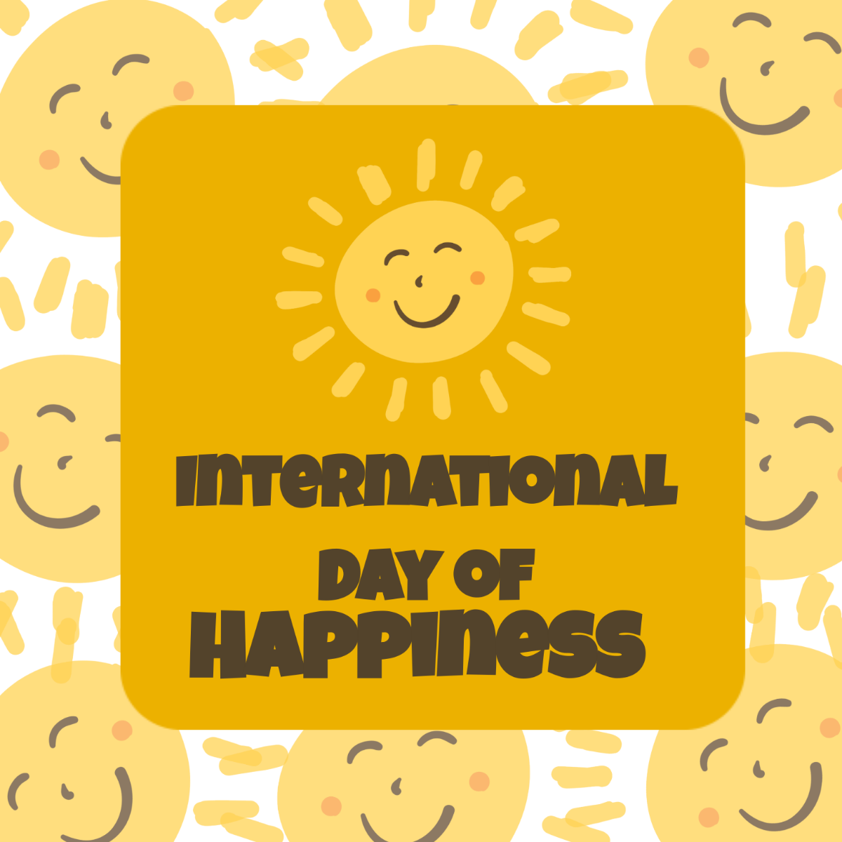 International Day of Happiness Poster Vector Template