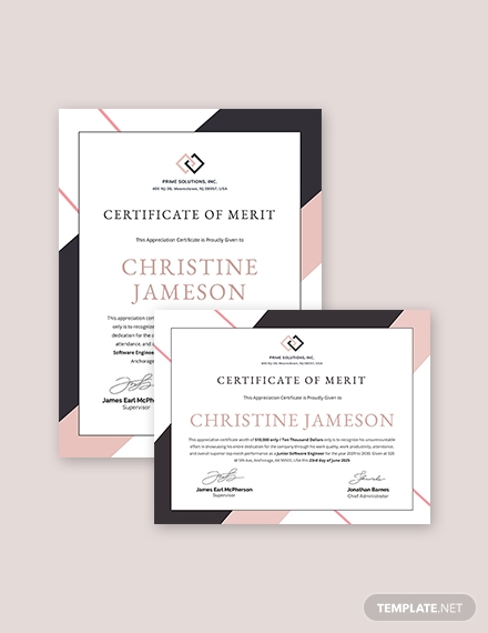 certificado de apreciação de modelo para o empregado mérito 2 1x