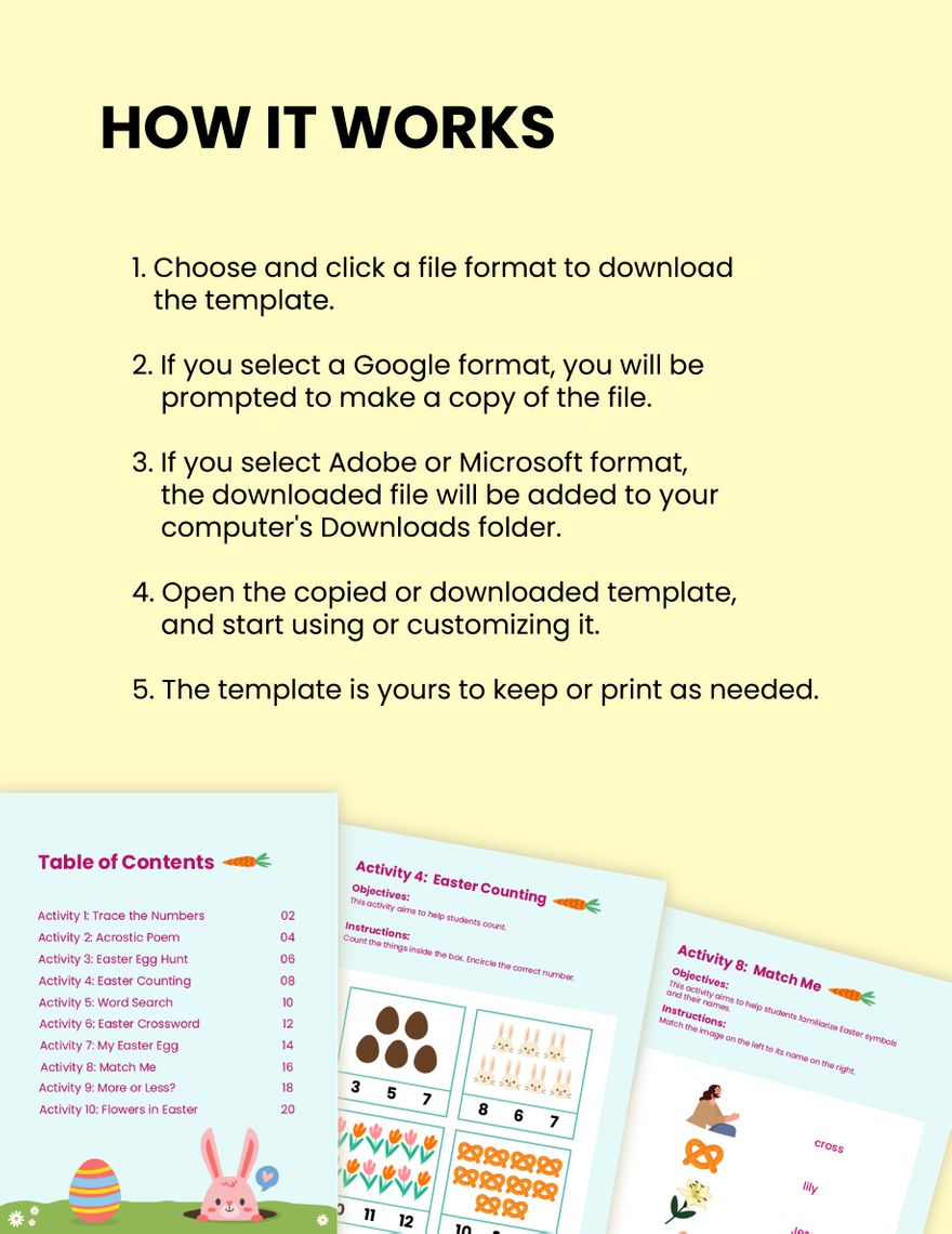 Free Easter Workbook Template to Edit Online Free Easter Workbook Template to Edit Online
