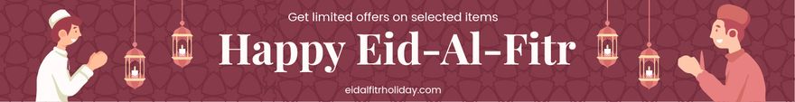 Free Eid al-Fitr Website Banner Template to Edit Online