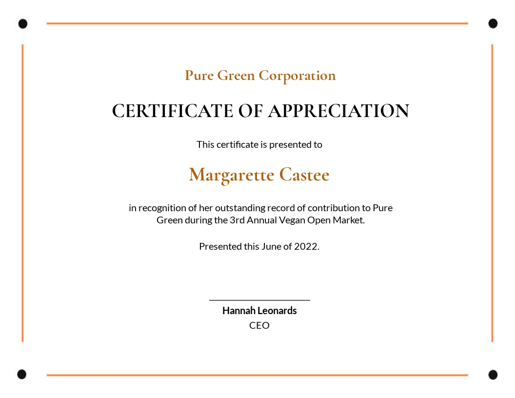 Employee Appreciation Certificate Template - Google Docs In In Appreciation Certificate Templates