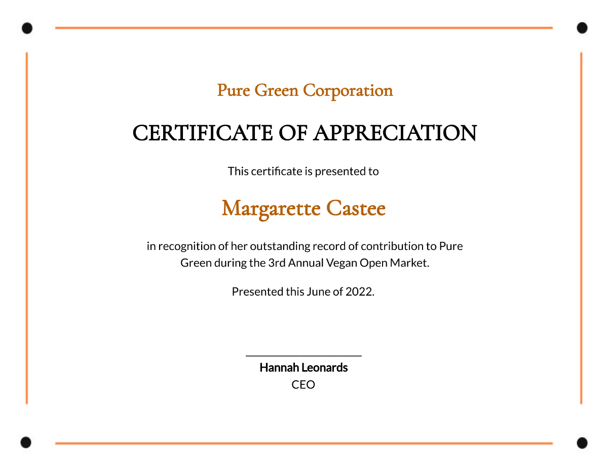 Employee Appreciation Certificate Template