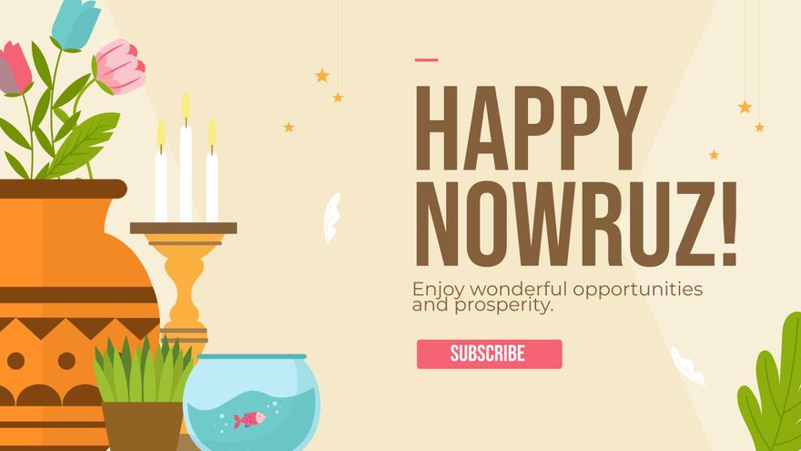 Free Nowruz Youtube Thumbnail Cover Template to Edit Online