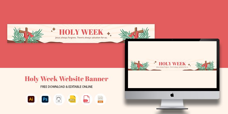Free Holy Week Website Banner in Illustrator, PSD, EPS, SVG, JPG, PNG