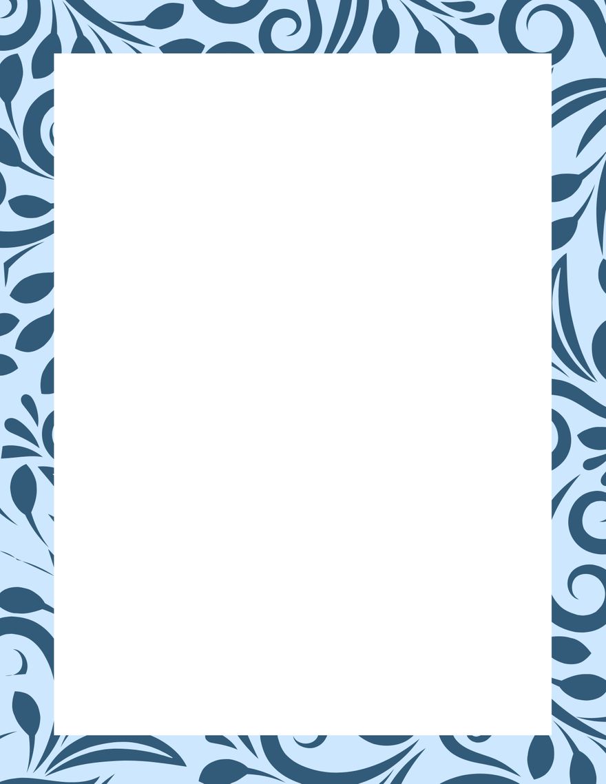 Free Blue Letter Border Template to Edit Online