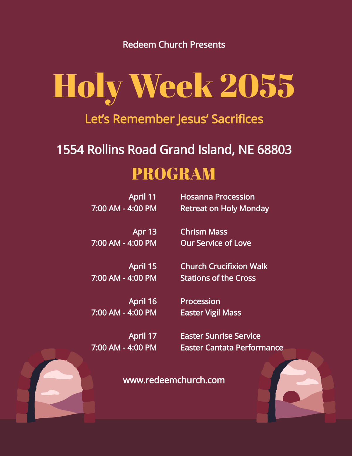 Holy Week Program Template