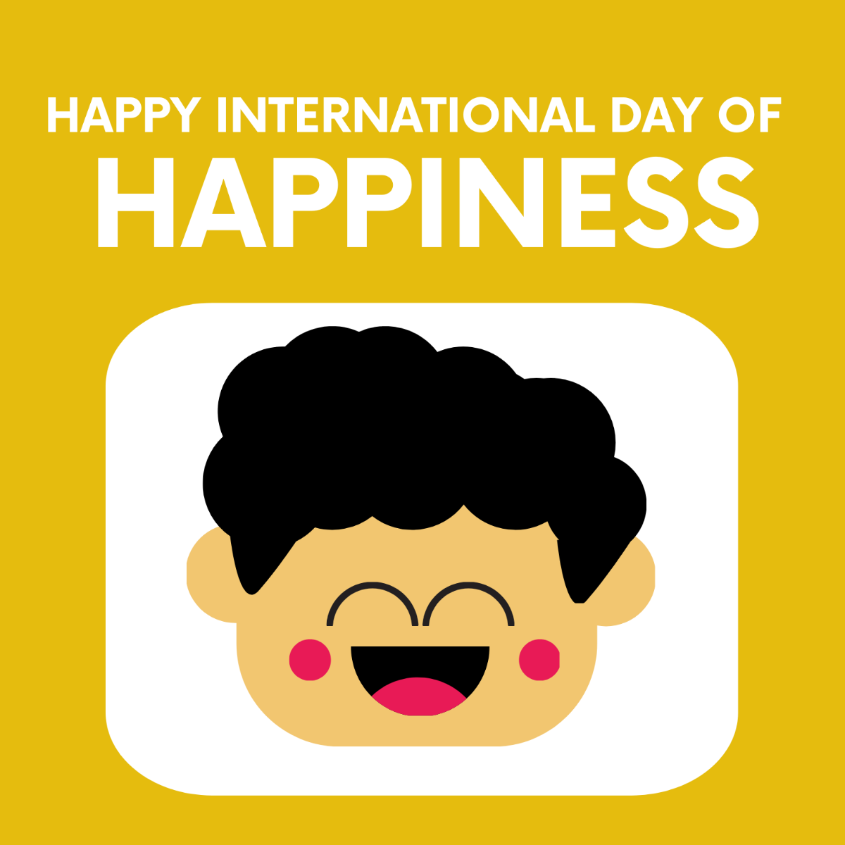 Happy International Day of Happiness Vector Template