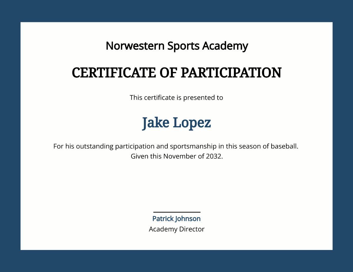 Baseball Award Certificate Template
