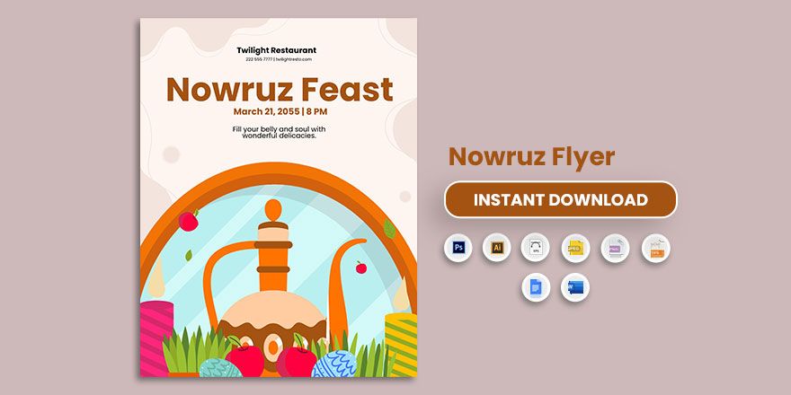 Nowruz Flyer  in Word, Google Docs, Illustrator, PSD, EPS, SVG, JPG, PNG