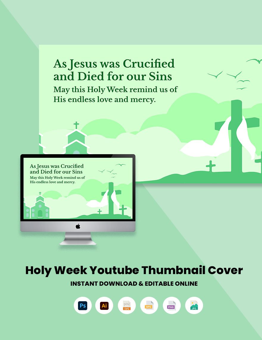 Free Holy Week Youtube Thumbnail Cover in Illustrator, PSD, EPS, SVG, PNG, JPEG